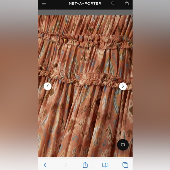 Ulla Johnson Rabia Metallic Thread Ikat Long Sleeve Silk Gown - Picture 3 of 6